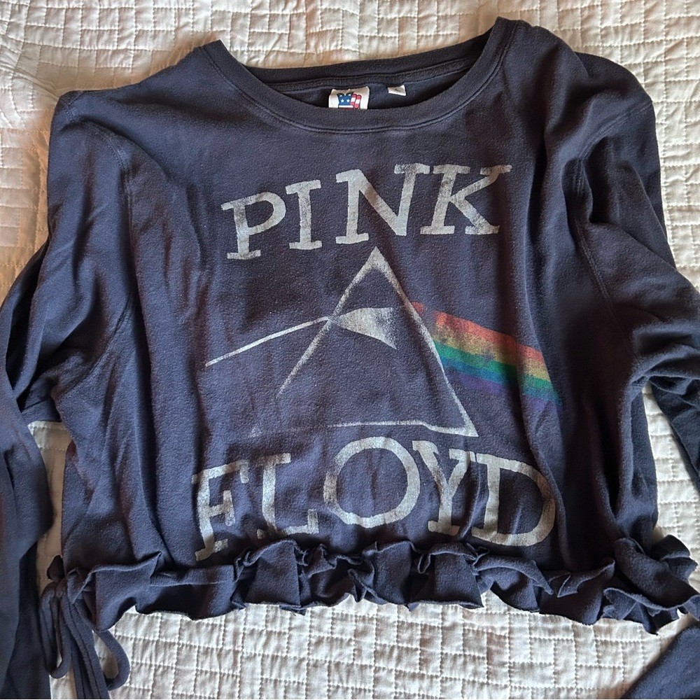Long sleeve Navy Blue PINK FLOYD Up-cycled Sweatshirt L